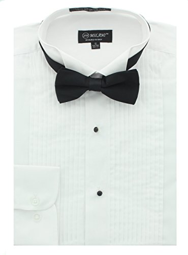 Milani Wing Collar Tuxedo Shirts With Standard Cuffs & Bow Tie