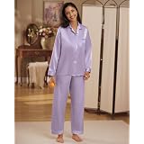 Brushed Back Satin Pajamas, Blue, 1X
