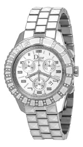 Christian Dior Women CD114311M002 Christal Chronograph Diamond White Dial Watch