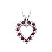 10K White Gold 0.06 ct. Diamond and 3/4 ct. Ruby Heart Pendant with Chain