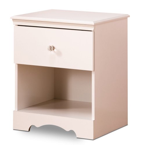 Kitchen: Crystal Collection Night Table in Pure White Finish By South Shore Furniture