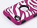 ULAK Combo Black Hard PC and Hot Pink Zebra Design Soft Silicone Case Cover For iPod Touch 4 4th