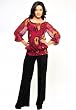 The Olian Silk Georgette Bubble Sleeve Print Top