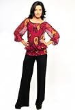 The Olian Silk Georgette Bubble Sleeve Print Top