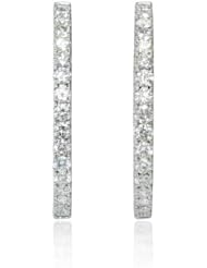 Diamond 18k White Gold Hoop Earrings