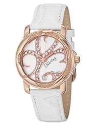 Stuhrling Original Womens 138.124P2 Vogue Audrey Isis Swiss Quartz Swarovski Crystal Date Rose Tone Watch