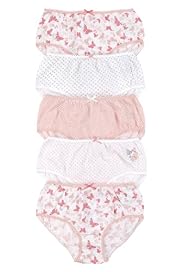 5 Pack Pure Cotton Butterfly Print Briefs