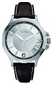 Nautica A19516G Gents Brushed Silver Case Watch With Brown Croco Pattern Leather Strap
