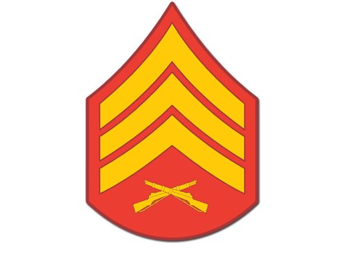 USMC Rank SERGEANT Stripes Chevron Shaped Sticker