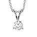 14k White Gold 3-Prong Solitaire Diamond Pendant (1/10 ct, I-J Color, I2 Clarity), 18