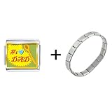 Number 1 Dad Italian Charm Bracelet