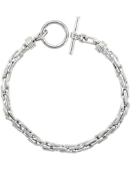 Sterling Silver Oval Tight Link Bracelet Toggle Clasp Handmade 1/4 inch wide, sizes 8, 8.5 & 9 inch