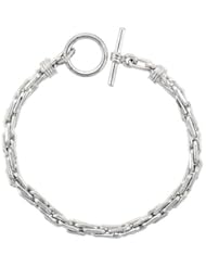 Sterling Silver Oval Tight Link Bracelet Toggle Clasp Handmade 1/4 inch wide, sizes 8, 8.5 & 9 inch