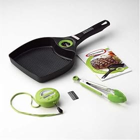 Perfect Steak Advanced Grill Pan System with built in temperature gauge & digital pod timer, cook all meats and vegetables to perfection