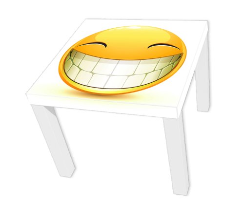 Couchtisch weiß mit Motiv Smile