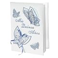 Satin Valeria Version Spanish Bible with Butterfly Cover - Blue