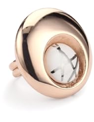 Invicta "Incanto" 18k Rose Gold-Plated and White Ceramic Adjustable Ring