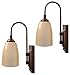 Westek Battery Operated Wall Sconces â€“ 2 Pack, Bronze Finish â€“ Easy Wireless Installation, 4 Hour Auto Shut-Off â€“ 2 Brightness Levels â€“ 100 Lumen Battery Operated Wall Light