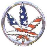 Chrome Pot American Flag Symbol - Sticker Decal by NSI