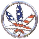 Chrome Pot American Flag Symbol - Sticker / Decal