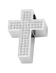 Amalfi™ Stainless Steel Cross Pendant with CZs