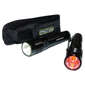 Photon Proton Pro, Black Aluminum Body, White & Red Leds, 1 X Aa