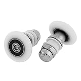 uxcell ウィンドウプーリ　窓用金物 プラスチック製　シルバートーン　スライドホイール　2個入り