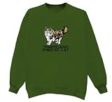 Norwegian Forest Cat - Sweatshirt T-Shirt, Forest Green, Small