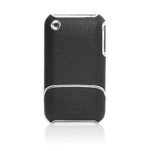 Griffin Leather Case with EasyDock for iPhone 3G, 3G S (Black,Chrome)