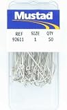 Mustad Hooks Long Shank Beak Nickel Size 1 50 per box #92611-1 pc22