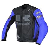 Joe Rocket Kawasaki Heavy Leather Jacket Black & Blue - Medium
