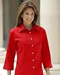 Ladies' 3/4 Sleeve Solid Dress Shirt, Red