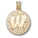 Wisconsin Badgers Solid 14K Gold ''W'' Basketball 5/8'' Pendant
