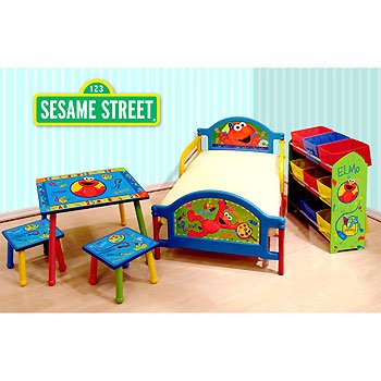 Sesame Street Elmo - Room-in-a-Box - Toddler Bed / Table / Toy Bins