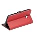 Fulland Wallet Card Holder PU Leather Pouch Flip Leaf Style Case Cover with Stand for HTC One M7 Plus Stylus Pen and Screen Protector-Red
