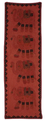 Imagen 2 de Cotton Indian Elephant Wall Hanging-Tapiz con tamaño de rosca y Patch Work 16 X 51 pulgadas