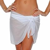 White Lightweight Sheer Short Sarong Bathing Wrap