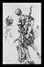 Adolf Friedrich Erdmann of Menzel (Time grabs the beauty and the winged figure Chronos) Black Wood-Mounted Art Poster Print - 11 X 17