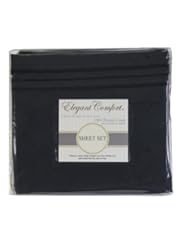 Elegant Comfort ? 1500 Thread Count - WRINKLE RESISTANT - Egyptian Quality ULTRA SOFT LUXURIOUS 4 pcs Bed Sheet Set, Deep Pocket Up to 16" - Many Size and Colors , QUEEN , Black