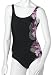 Speedo Women's Aquatic Resort Lycra Black Orchid Border Print Contourback Tummy Control One Piece Swimsuit