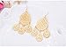 SunIfSnow Women Golden Hollow Geometric One Big Waterdrop Hang Three Small Drop Chandelier Earrings