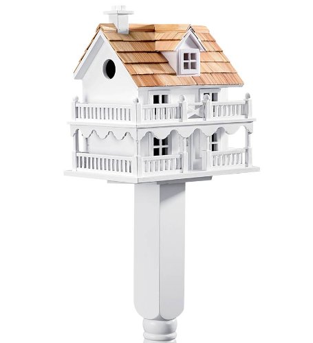 Wooden Cape Cod Birdhouse Pole Set