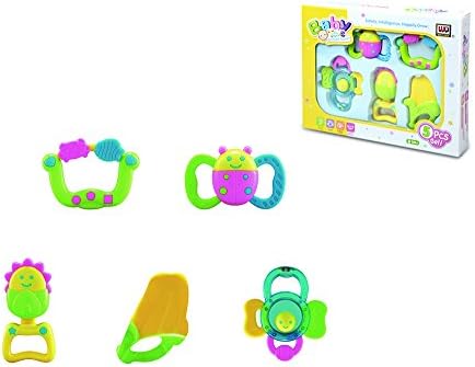 MOLITONG Baby Explore Practice Rattle and Teether Toy Collection Set of 5
