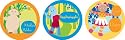 In The Night Garden Art Shapes - 3 x Self-Adhesive Wall Stickers