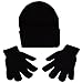 Beanie and Glove Set / One Acrylic Beanie and One Pair of Stretchy Black Magic Gloves