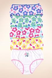 5 Pack Pure Cotton Floral Heart Print Briefs