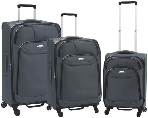 WestJet Fiber Lite Lightweight Luggage 3pc nested Set-GRAPHITE