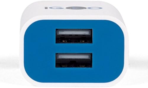 iGeo Dual USB Charger for Apple iPhone, iPad, iPad Mini, Samsung, Sony, Nokia, Mobile Phones (2 Port) (Blue)