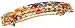 France Luxe Classic Rectangle Barrette - Floral Rhapsody Orange/Blue