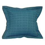 EXP Handmade Gently Textured Blue Cotton Cushion Cover/Pillow Sham (Thailand)